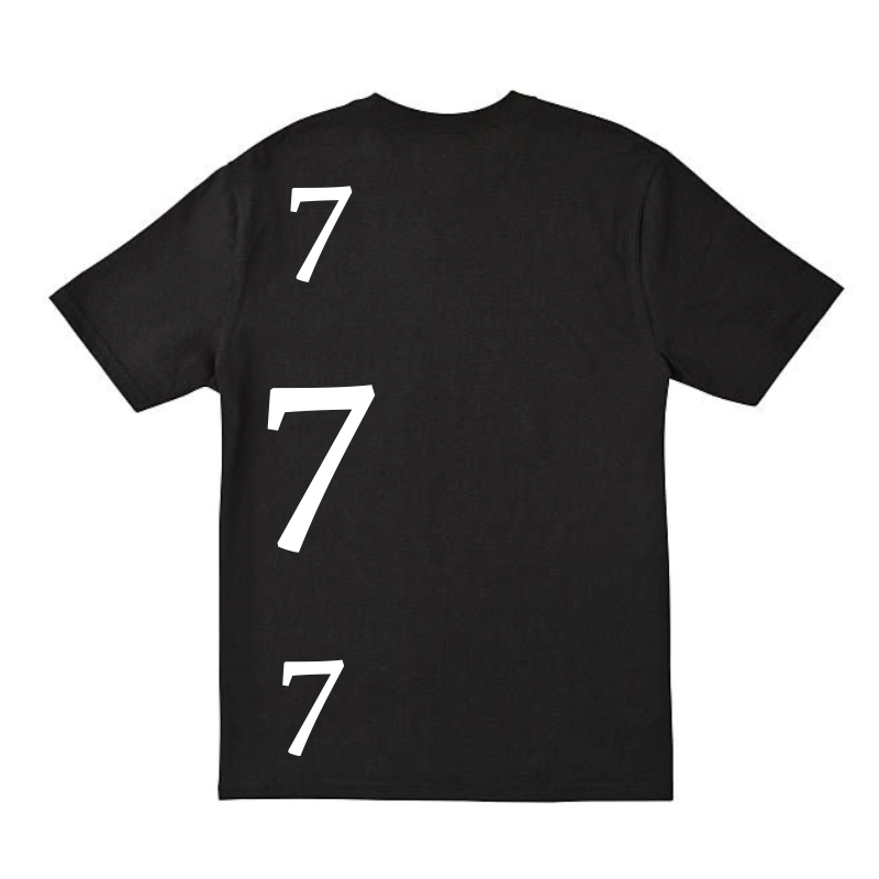 "777" black tee