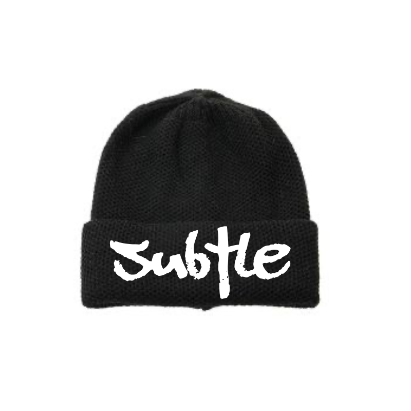 "SUBTLE" Black Beanie